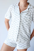 The Striper Short Sleeve Button Down Top